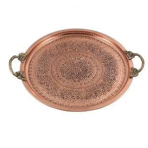 Vaisselle d'hôtel en laiton écologique de luxe à la mode plateau de serveur de nourriture plateau de service artisanal restauration d'hôtel à domicile - Product Image 4