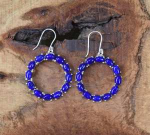 Handmade Gold Plated Lapis Lazuli 925 Sterling Silver Cute Hook Earrings Natural Gemstone Jewelry Elegant Women Party Gifts - Product Image 2