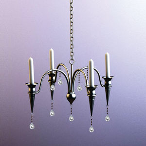 Bougeoir suspendu moderne à 4 mèches en métal aluminium noir, support de pilier décoratif fait à la main avec aspect décoratif - Product Image 1