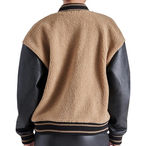 Vestes universitaires en molleton sherpa imperméable et respirant pour hommes, avec broderie en chenille personnalisée, logo imprimé, style rétro, pour l'hiver et le travail en extérieur - Product Image 2