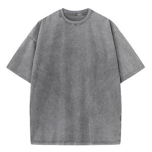 230GSM a 400GSM logotipo personalizado 100% algodón manga corta Vintage lavado de talla grande camisetas impresas de gran tamaño para hombres 2025 - Product Image 3