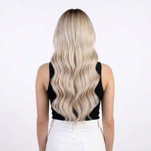 Brazilian Remy Human <b>Hair</b> <b>Extensions</b> Straight Double Drawn Invisible Tape <b>Ash</b> & Platinum <b>Blonde</b> #16a/60 - Product Image 3