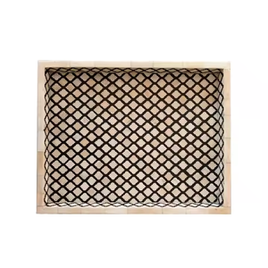 Bandeja de servicio superior con asa de metal para el hogar, cocina, hotel, restaurante, uso decorativo, bandeja de diseño floral para almacenamiento de alimentos - Product Image 2