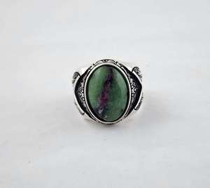 Handmade Thổ Nhĩ Kỳ <span class=keywords><strong>Ruby</strong></span> Zoisite Nhẫn 925 Sterling Bạc Sọc Thiết Kế Người Đàn Ông Thanh Lịch Của Bạc Trang Sức Quà Tặng Độc Đáo Cho Những Người Đặc Biệt - Product Image 1