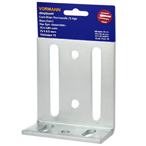 VORMANN ชั้นวางของแบบปรับได้สำหรับงานหนัก เหล็กชุบสังกะสีสีน้ำเงิน 75 X 35 มม. ความยาวขายึด 65 มม. ความกว้าง 3.5 มม. ความหนา แพ็ค 10 ชิ้น - Product Image 3
