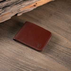 Cartera de cuero plegable delgada para hombre No.55 (color caoba) - Product Image 1