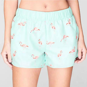 Shorts de bain taille haute pour femmes, séchage rapide, impression personnalisée par transfert thermique, 100 % coton, vente en gros - Product Image 2