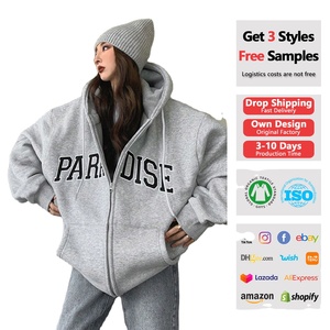 Sweats à capuche amples surdimensionnés avec impression bouffante avec logo personnalisé sweat à capuche pull-over pour femmes vêtements de mode pour femmes - Product Image 1