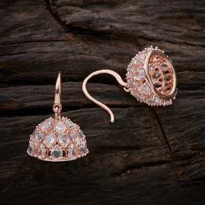 Pendientes de Zirconia 136405, Estilo Vintage, Chapados en Oro, Aleación de Zinc, con Dijes de Diamantes, Forma de Campana y Borla, para Fiesta o Regalo - Product Image 1