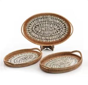 Artisanat indien fait à la main Design attrayant Festivals de nacre et décoration de Noël plateaux de service vente chaude - Product Image 4