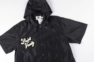 Camiseta deportiva informal con capucha y manga corta, con logotipo personalizado bordado, para hombre. - Product Image 6