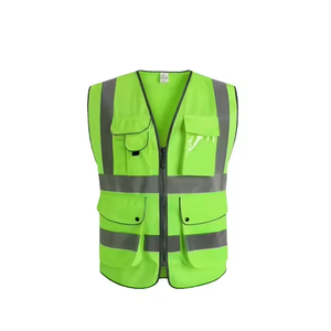 Logotipo personalizado Hi Vis Chaleco de seguridad con cremallera Malla transpirable Multi-Bolsillo para trabajos de construcción al aire libre Seguridad a prueba de agua - Product Image 6