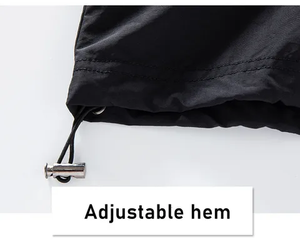 Chaqueta cortavientos con Cremallera de nailon negro hecha a medida para hombre con capucha de manga larga ligera para actividades al aire libre de invierno en oferta - Product Image 6