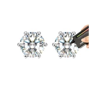 ต่างหูเพชรโมอิสสีเงินสเตอร์ลิงสำหรับผู้หญิง VVS1ชัดเจน S925ห้องปฏิบัติการทรงกลมที่ปลูกทองเพชรรูเทเนียม - Product Image 2