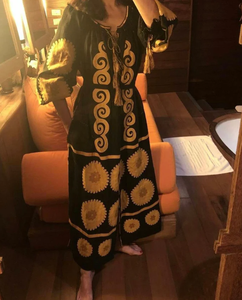 วินเทจปักคอวีออกแบบแขนยาวความยาวพื้นผู้หญิงขายส่งยูเครนชุด - Product Image 3