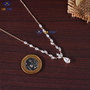 12,47 TDW Pear & Marquise Cut Diamond White Gold Necklace de Labstone / Brilliance Beyond Compare/Color DE LA EF-VS - Product Image 6