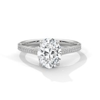 Bague solitaire Pacho 2.0ct en moissanite taille ovale, en argent sterling 925, sertie pavé, pour fiançailles, mariage, bijoux fins