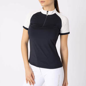 Camiseta de competición para mujer con estilo de cuello levantado Venta en línea Venta al por mayor Precio barato Camiseta con logotipo de moda - Product Image 2