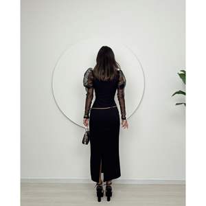 Robe fourreau sans manches en organza 1005, coupe ajustée avec taille naturelle - Product Image 4