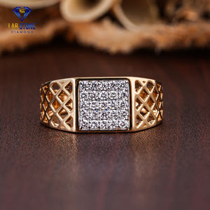 แหวนเพชรสีเหลืองทองทรงกลม0.45 TDW พร้อมหินในห้องทดลอง/แหวนเพชรหรูหรา/สี EF-VS - Product Image 1