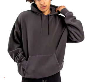 Venta al por mayor 450 GSM barato Unisex Sudadera con capucha de gran tamaño de tela de lana en relieve pantalla personalizada otoño Sudadera con capucha logotipo propio sudaderas con capucha en blanco hombres - Product Image 4