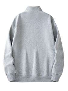 Sweat-shirts à logo personnalisé, sweat-shirts à fermeture éclair quart de tour, en molleton de coton, unis, mode, hauts d'hiver, sweat-shirts à fermeture éclair quart de tour - Product Image 4