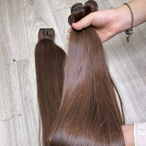 Extensiones de Cabello con Trama de Máquina de la MEJOR CALIDAD, Color Marrón, Cabello Humano de Vietnam, Sin Caída, Sin Enredos - Product Image 1