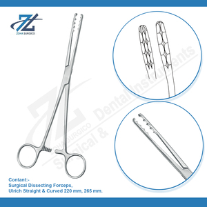 Ulrich 220mm Forceps de lavage de pansement incurvé Instruments chirurgicaux de base Manuel en acier inoxydable du Pakistan - Product Image 3