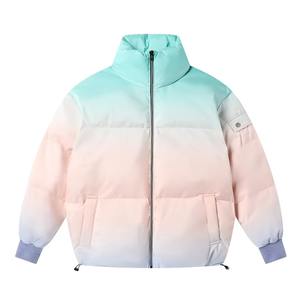 Veste bouffante de couleur pastel dégradée, manteau en duvet au design ombré élégant, impression personnalisée du logo OEM, vestes d'hiver chaudes à la mode - Product Image 1