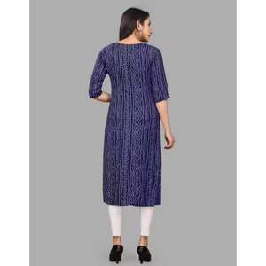 Wholesale Womens Bandhani Print <b>Kurta</b> A Line Viscose Rayon Designer Kurti Elegant Casual and Party Wear Ethnic Wear - Product Image 2