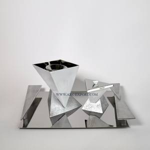 Fabriqué en acier inoxydable couleur argent métal brûleur d'encens fleur concepteur forme ronde Table décorative élégante maison Oud Bakhoor - Product Image 5