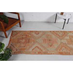 พรมวินเทจขนาด 3x10.9 ฟุต สีส้มสไตล์ตุรกี พรมลายตะวันตกเฉียงใต้ - Product Image 4