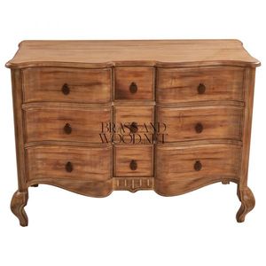 Console classique en bois avec design incurvé et rangement multi-tiroirs Console élégante et luxueuse pour l'intérieur du salon - Product Image 1