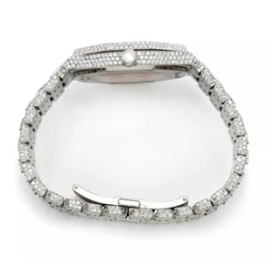 นาฬิกาเพชรแบบไม่มีสีสำหรับผู้ชายนาฬิกาสเตนเลสสีทองคำขาวสำหรับปลูกในห้องปฏิบัติการแบบใหม่ - Product Image 4