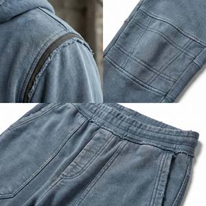 Chándal con Capucha Personalizado, Ecológico, Transpirable, de Algodón Grueso, Estampado, Talla Grande, Corte Holgado, para Hombre, Estilo Vintage Ácido - Product Image 5