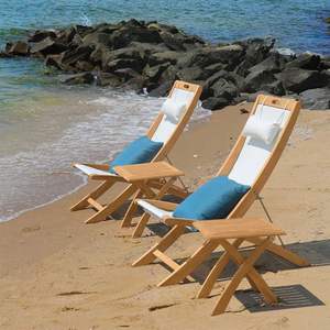 Silla plegable de madera de teca para playa y exteriores, hecha en Indonesia - Product Image 1