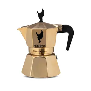 Queen Coffee Moka Pot Aluminum Espresso Coffee Maker Plastic Handle 3 Cups Heat Resistant Kitchen Tools Accessories