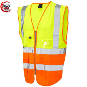 Personnalisable haute visibilité Fluorescent Veste Gilet Salopette Respirant Imperméable Polyester Gilet de Sécurité Poche Réfléchissante - Product Image 6