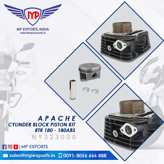 Cylinder Block Piston Kit RTR 180ABS for TVS Apache 2-wheeler Spare Parts  Available for Sale at Very Affordable Price