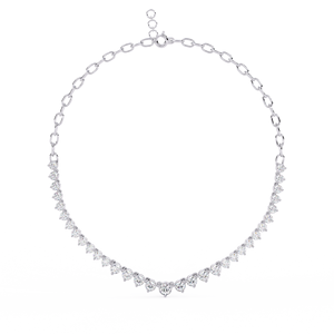 Colliers de tennis élégants de forme ronde en or blanc or rose avec diamants de laboratoire Design de bijoux de luxe - Product Image 6