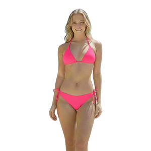 Ensemble de bikini pour femmes, haut de bikini triangle à bretelles, bas à nouer sur les côtés, maillots de bain aux couleurs vives, vêtements de plage, maillot de bain pour fête à la piscine, deux pièces - Product Image 1