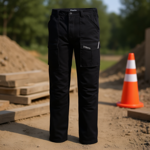 Pantalons de travail confortables et durables en coton extensible à 100% pour garçons - Product Image 3