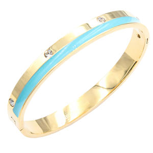 Bracelets jonc en acier inoxydable plaqué or de couleur noire, accessoires de mode - Product Image 2