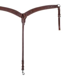 Selle occidentale usinée Baril noir Roping Collier de poitrine en cuir pour chevaux Trail Pleasure Halters - Product Image 3