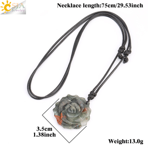 Csja ขายส่งพลอยแกะสลักดอกกุหลาบจี้เสน่ห์คริสตัลธรรมชาติการรักษา H310ของขวัญวาเลนไทน์รัก - Product Image 6