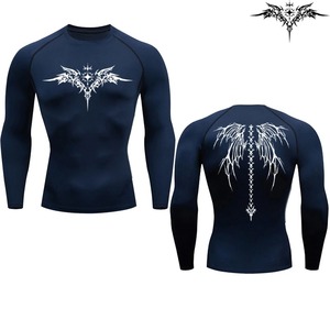 2025 High Quality Slim Fit Rash Guard <b>Men's</b> Customize Printed Summer Shirt Casual Breathable Jogging Wear - Product Image 6