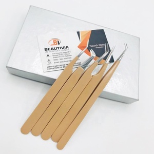 Pinzas de extensión de pestañas de acero sostenible con logotipo personalizado, punta de fibra de agarre fuerte recubierta de melocotón, pestañas de acero inoxidable de grado profesional - Product Image 4