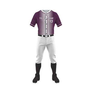 Uniformes de béisbol transpirables de alta calidad conjuntos de manga corta a precio barato al por mayor - Product Image 5