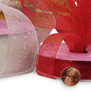Sheer <b>Ribbon</b> with Gemstone Dust Spool of Decorative <b>Ribbon</b> - Product Image 2