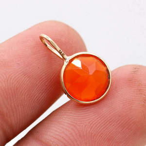 Natural Faceted Carnelian Gemstone 14k <b>Solid</b> Yellow <b>Gold</b> <b>Gold</b> Plated Handmade Women <b>Pendant</b> Jewelry GIA for Gift Wholesale - Product Image 3